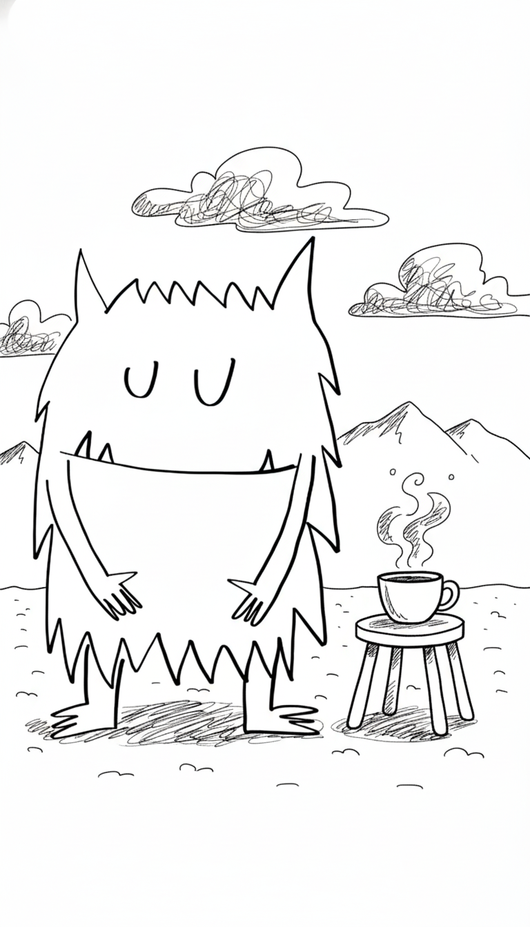 El Monstruo De Colores para colorear para imprimir para niño de 4 años