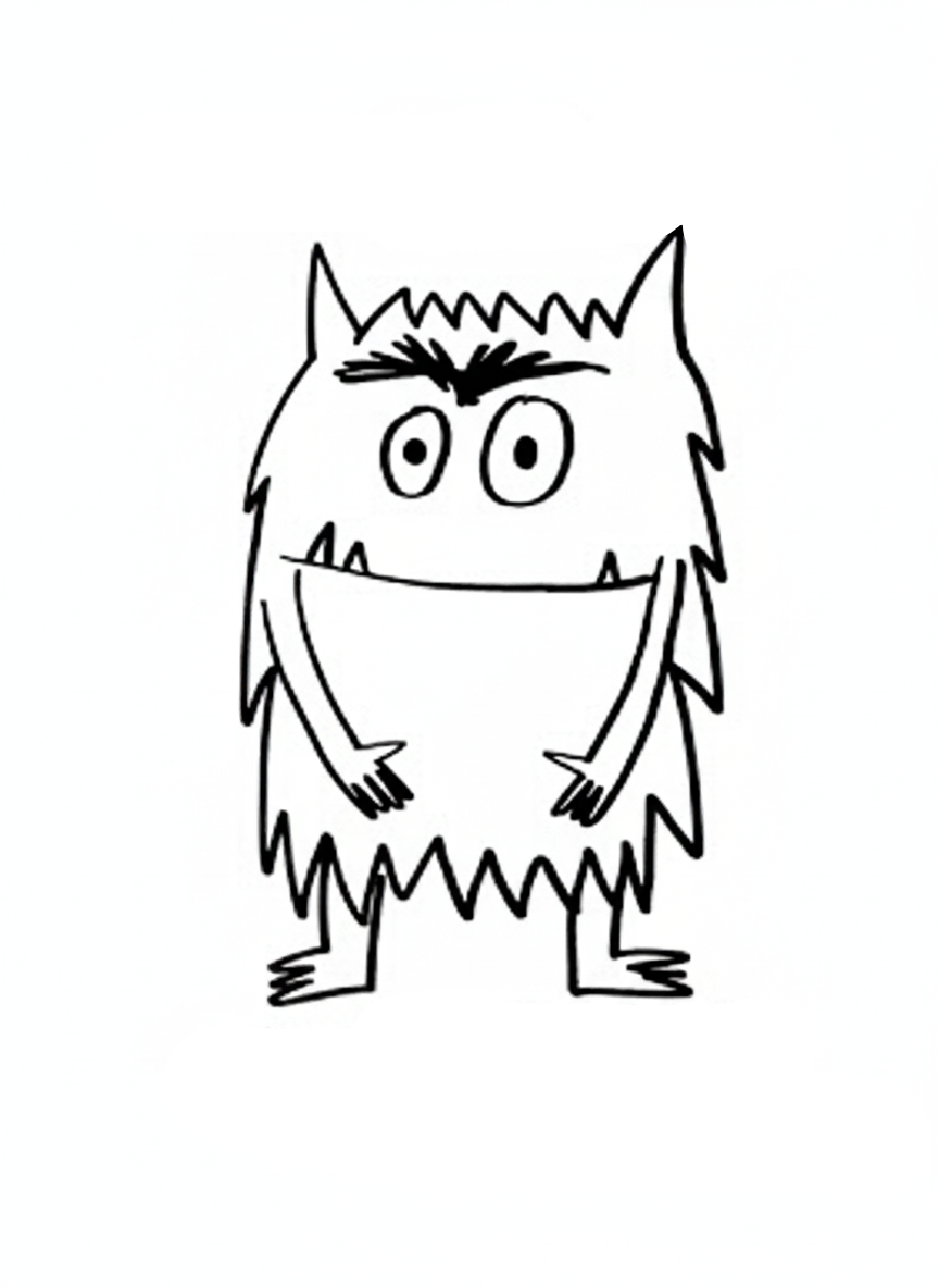 El Monstruo De Colores para colorear y recortar para imprimir gratis