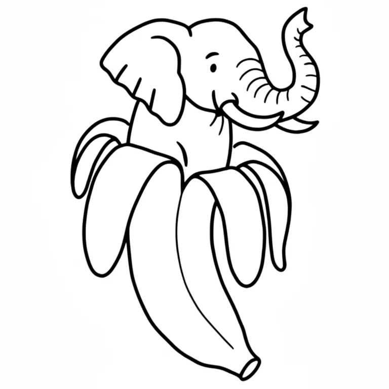 Elephantuchi Bananuchi para colorear gratis