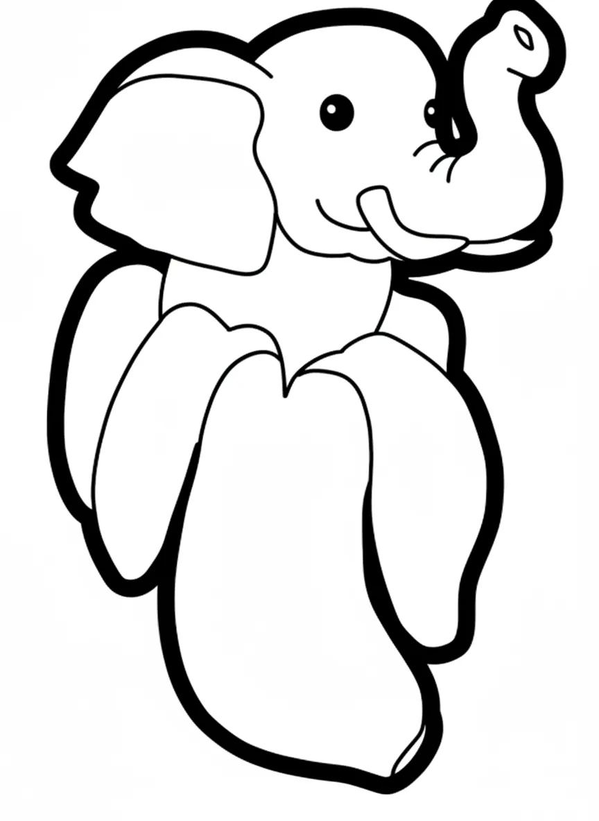 Elephantuchi Bananuchi para colorear para niño de 3 años