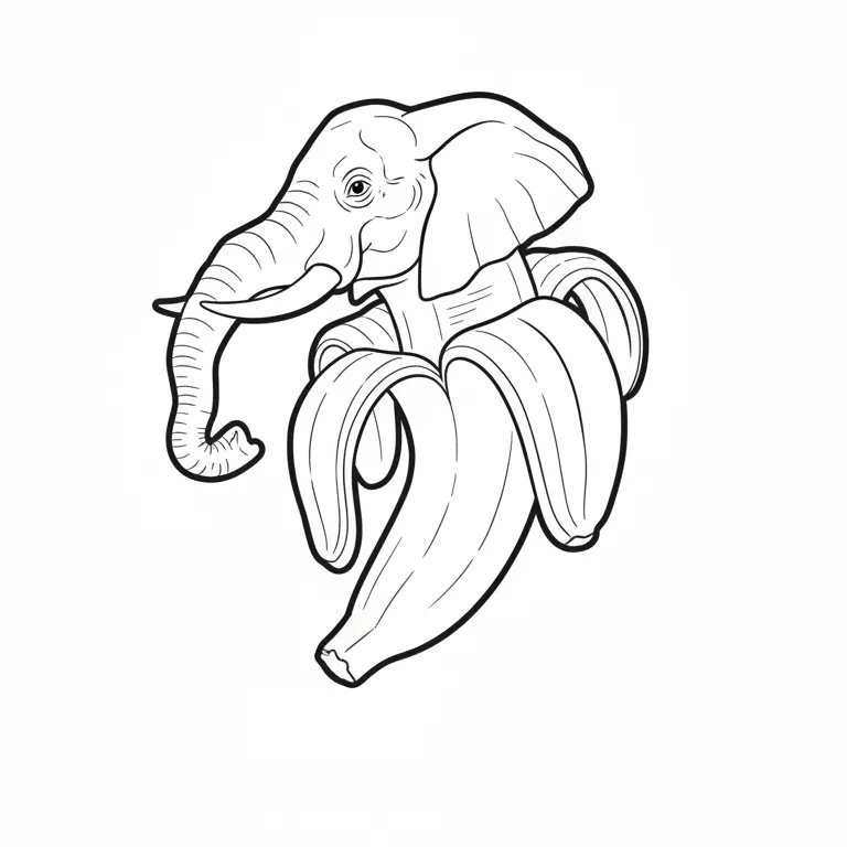 Elephantuchi Bananuchi para dibujar en línea