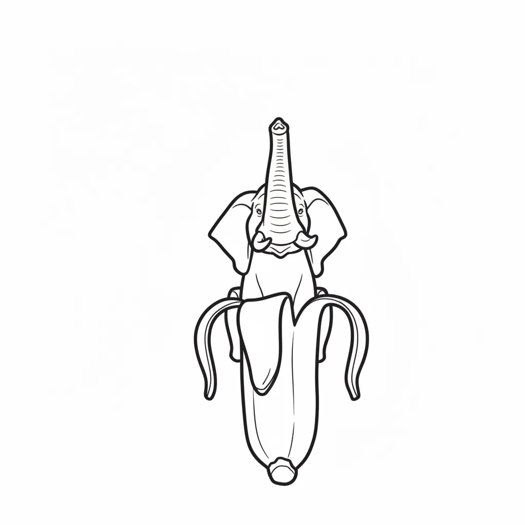 Elephantuchi Bananuchi para colorear para imprimir gratis