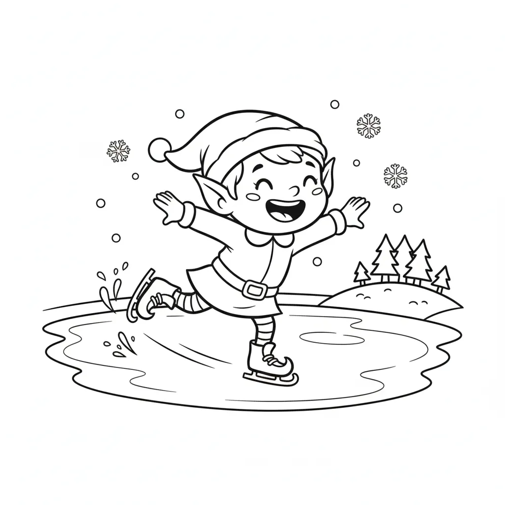 Elfos 1 para colorear para niño de 10 años