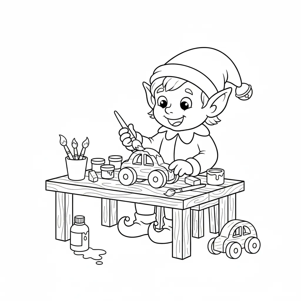 Elfos 13 para colorear para imprimir gratis