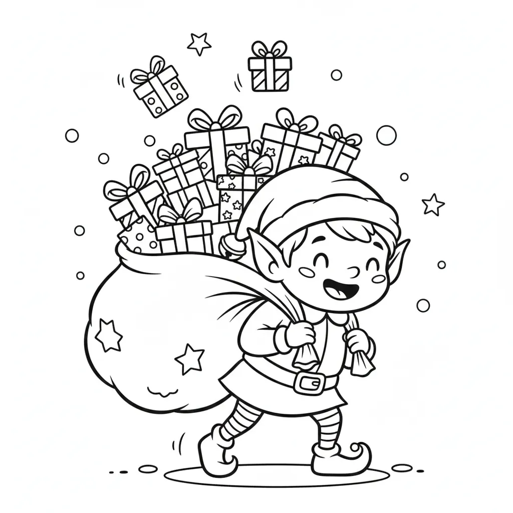 Elfos 15 para colorear para imprimir