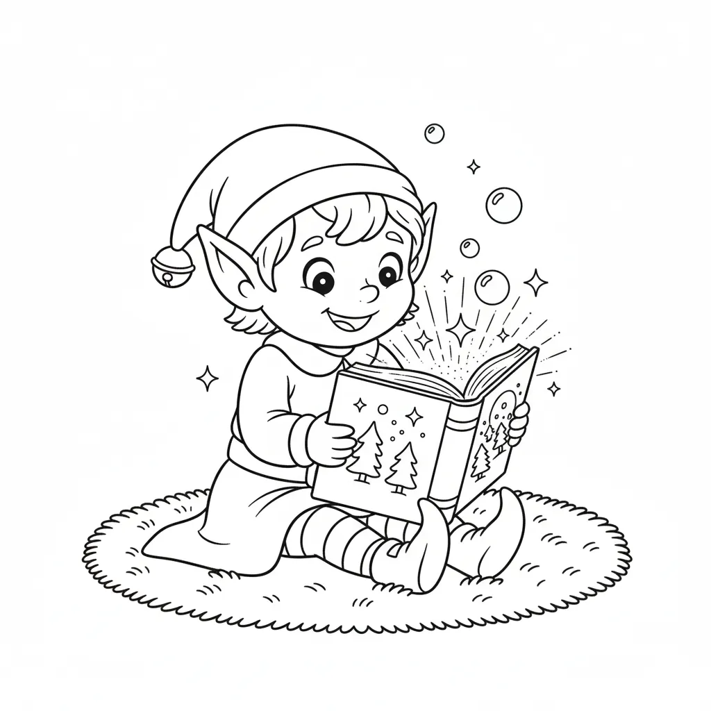 Elfos 17 para colorear para niño para imprimir