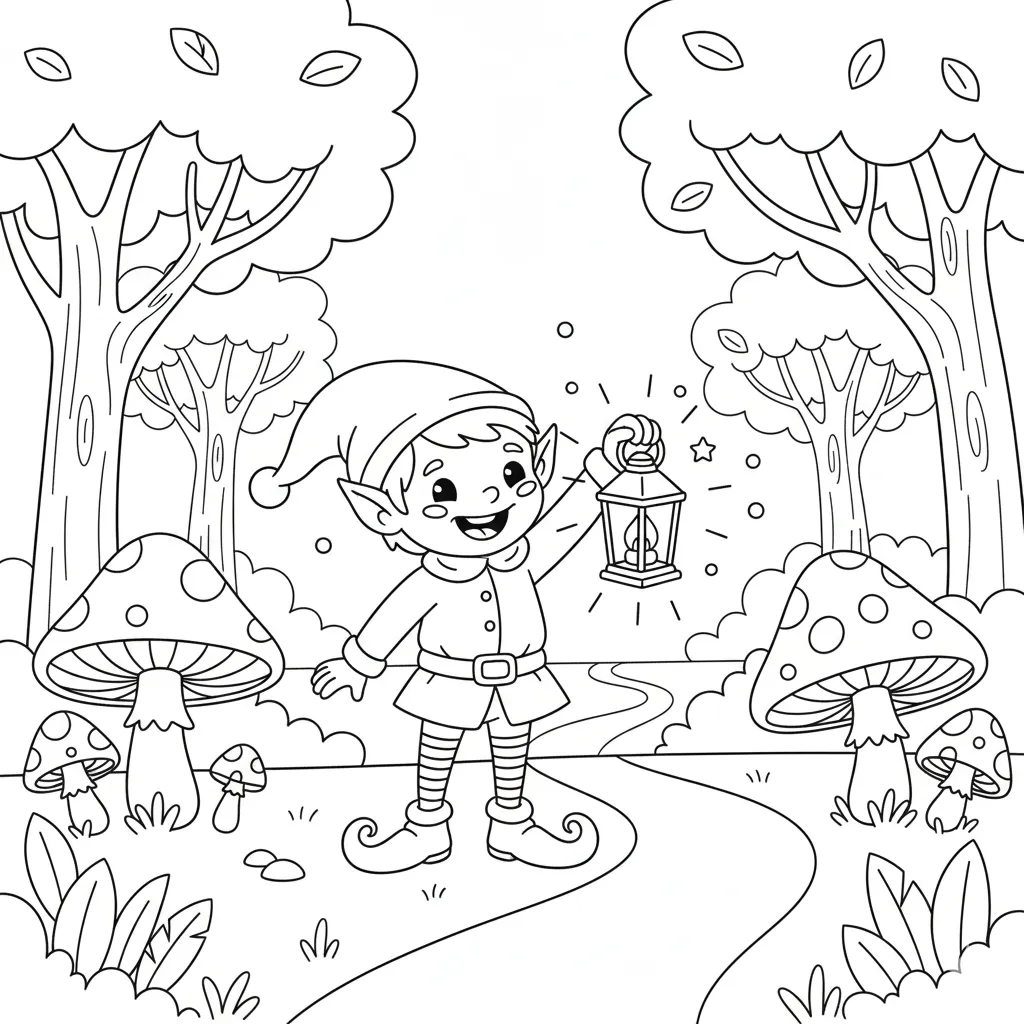 Elfos 2 para colorear para niño de 10 años