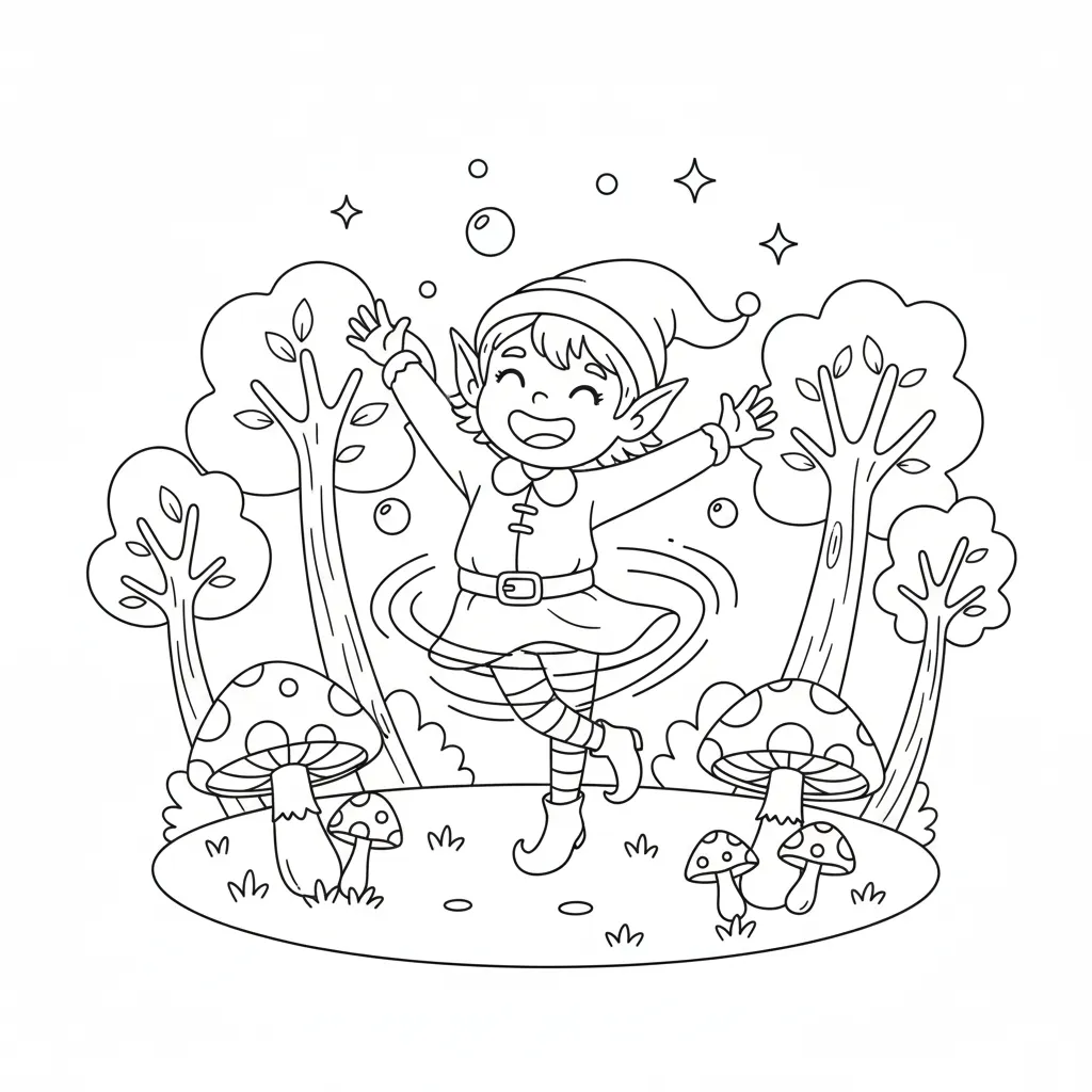 Elfos 6 para colorear en línea