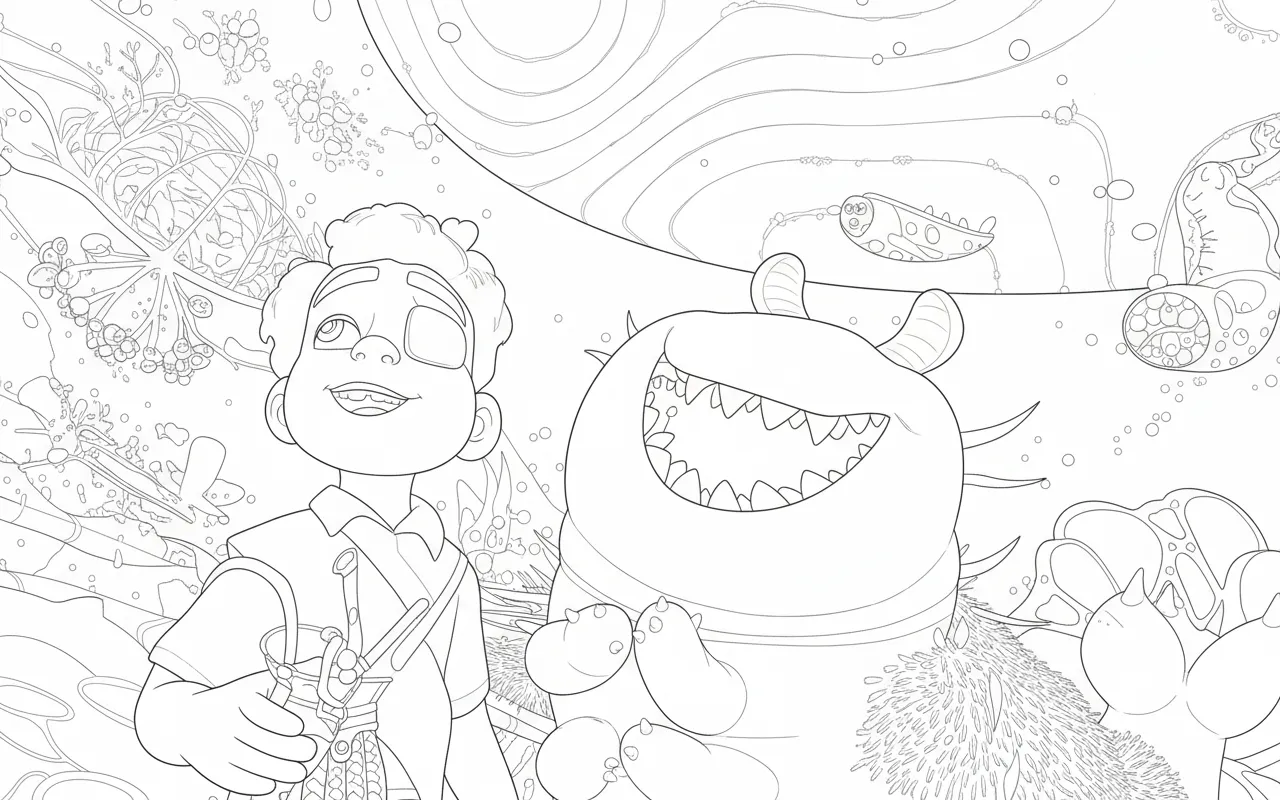 Elio para colorear educativo para niño 1