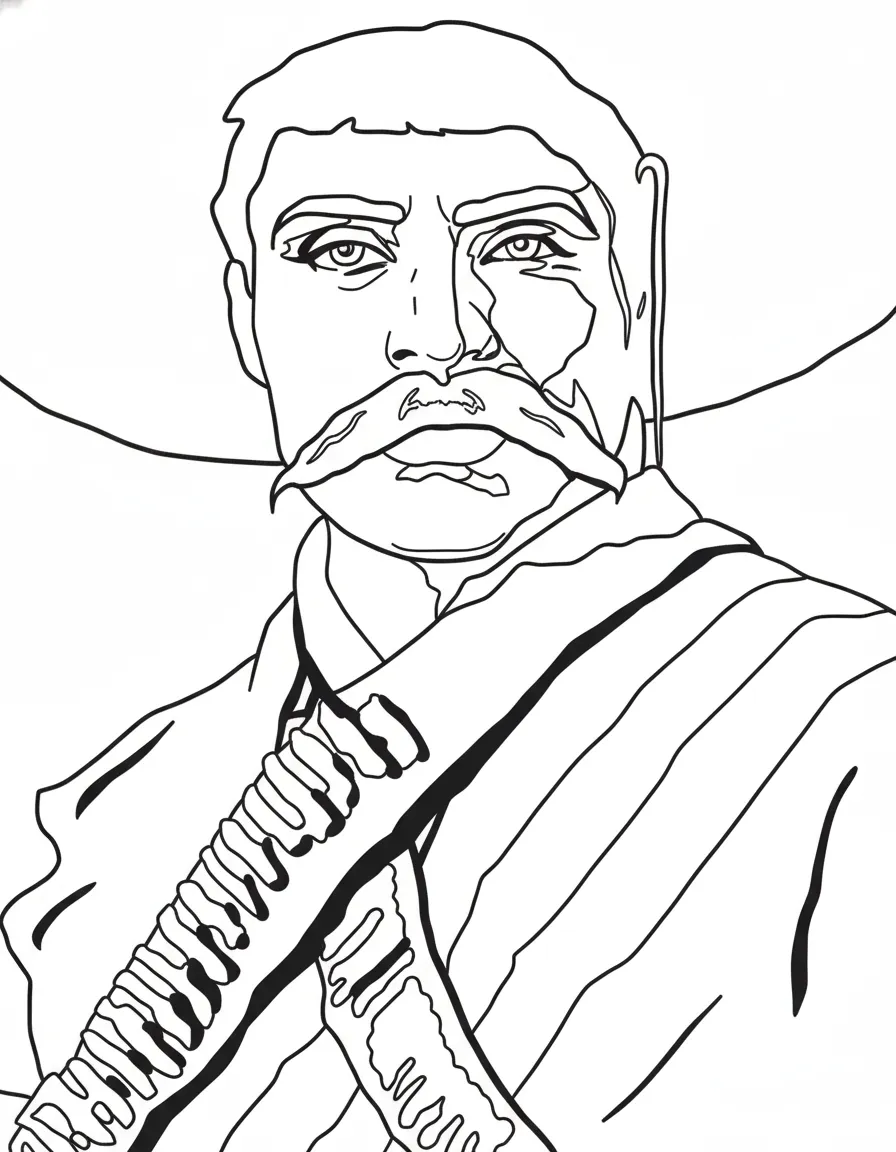 Emiliano Zapata para colorear para niños para imprimir