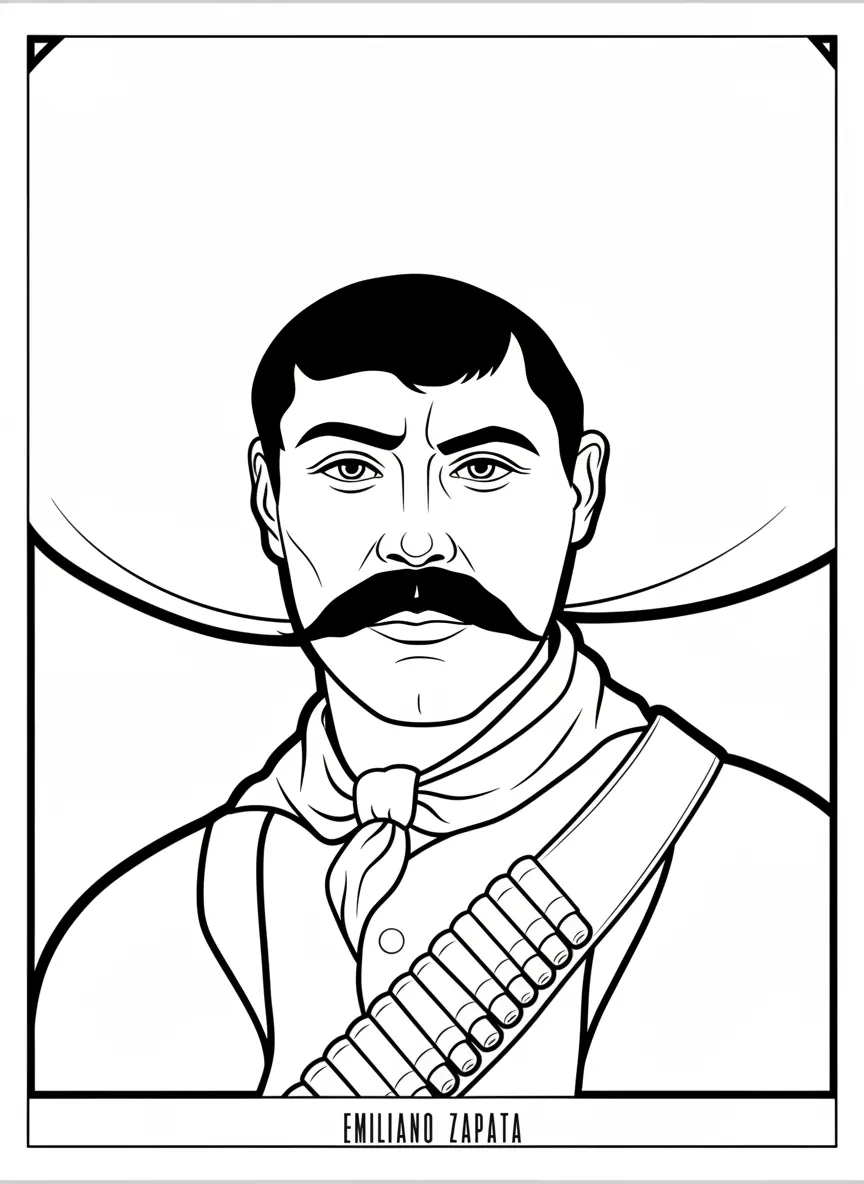Emiliano Zapata para colorear para imprimir