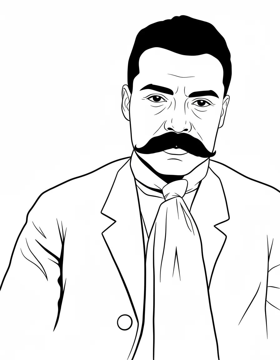 Emiliano Zapata para colorear en línea gratis