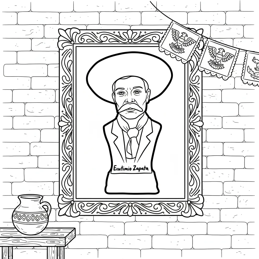 Emiliano Zapata para colorear para niños para descargar