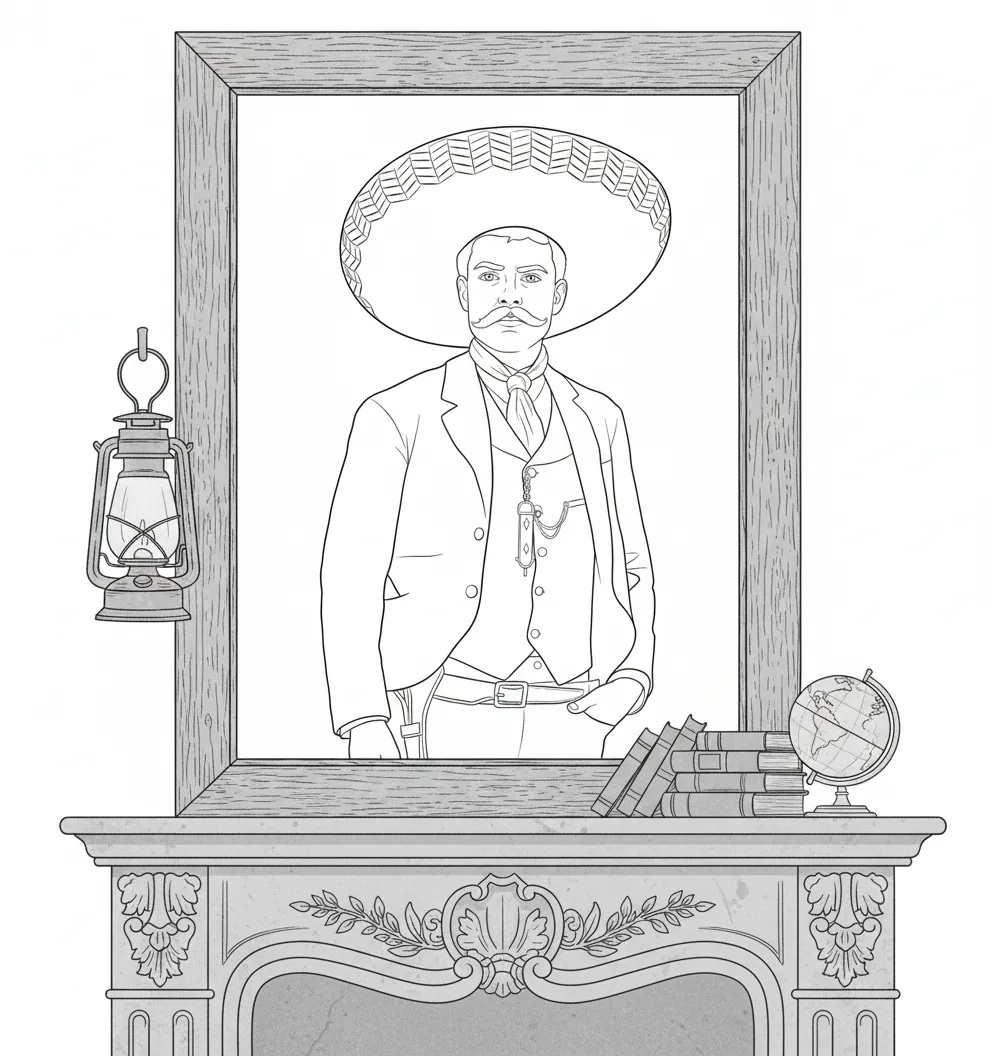 Emiliano Zapata para colorear para niños para imprimir 1