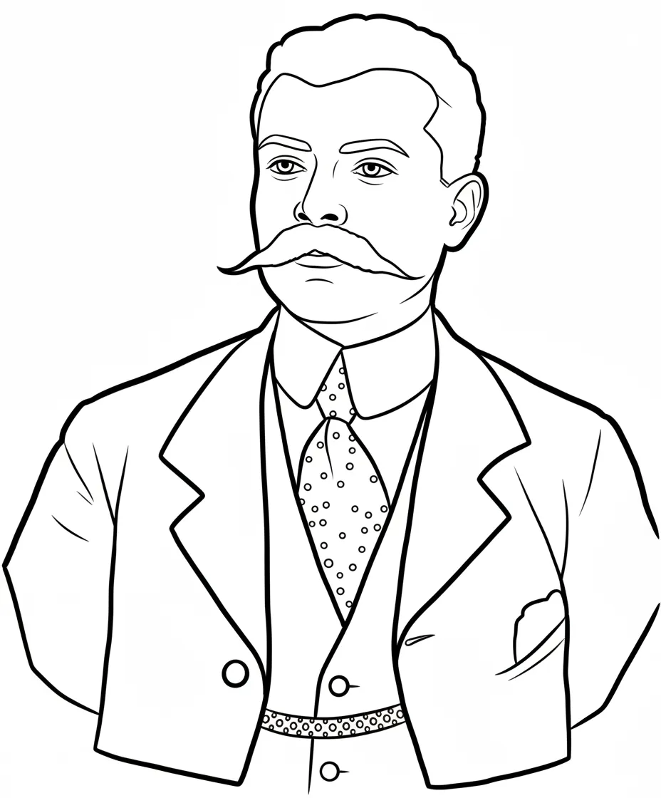 Emiliano Zapata para colorear para descargar 1