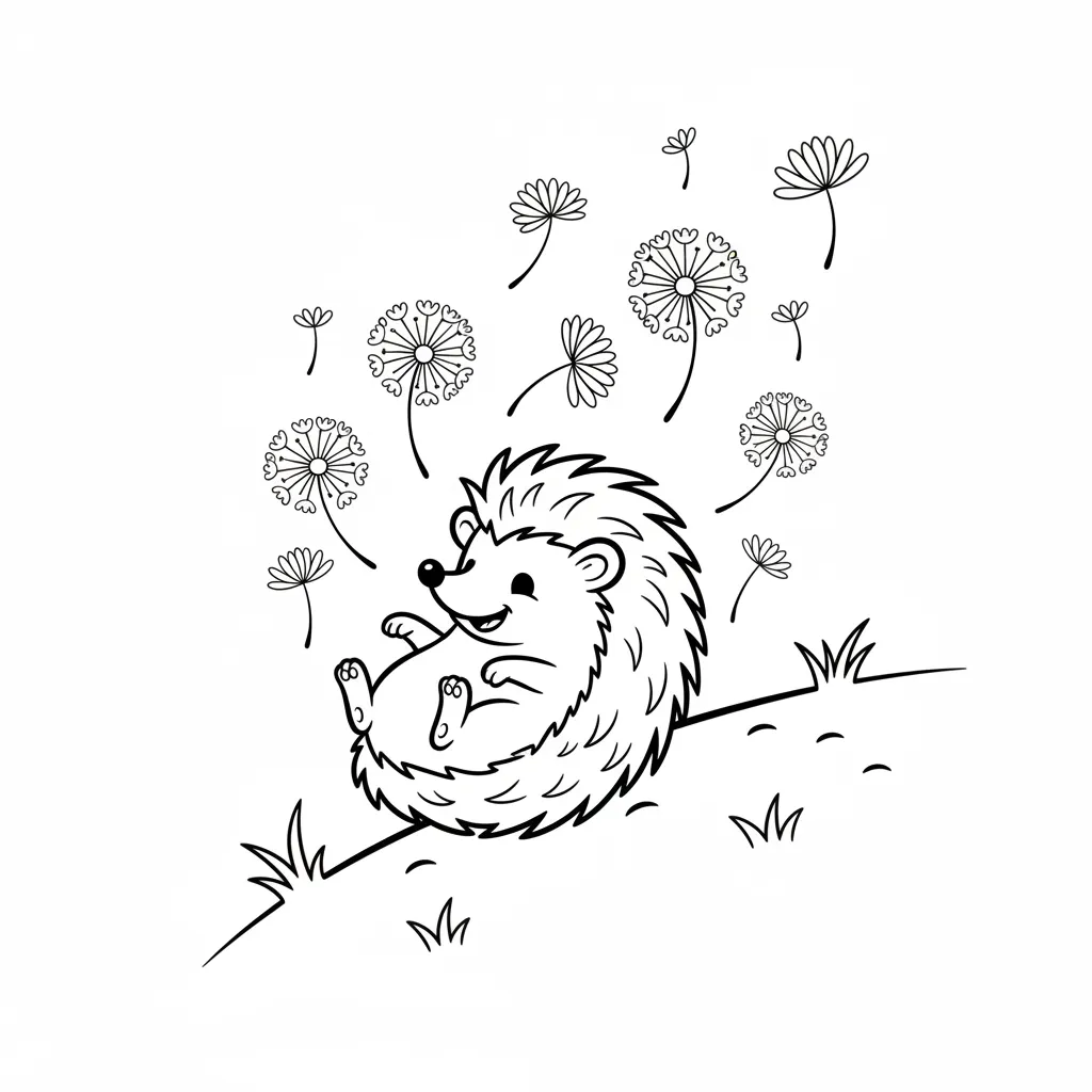 Erizos para colorear para niño de 3 años