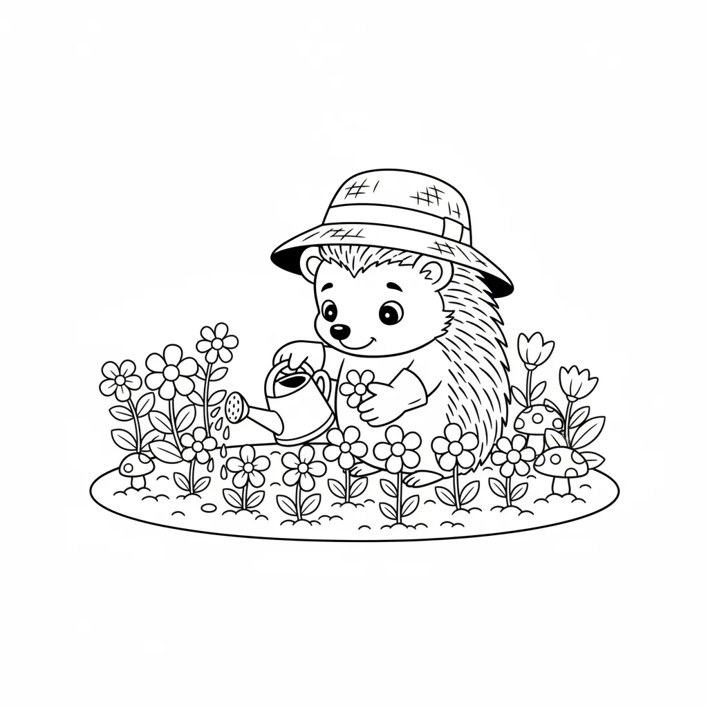 Erizos para colorear para niño para imprimir 1