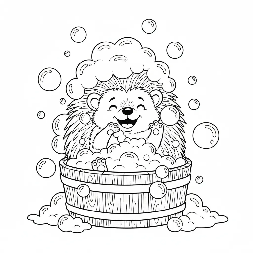 Erizos para colorear y recortar para imprimir 1