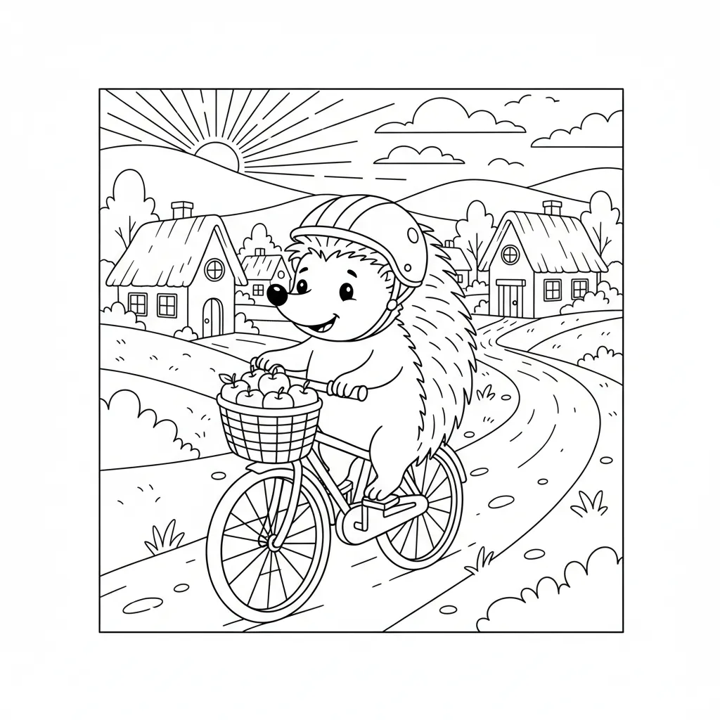 Erizos de niño para colorear para imprimir 2