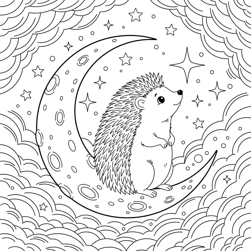 Erizos para colorear para bebé para imprimir