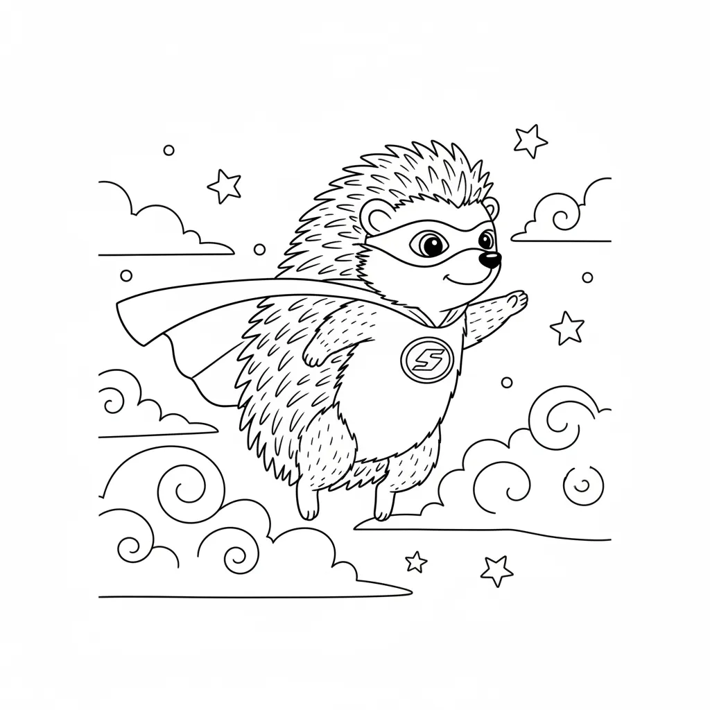 Erizos para colorear para niño para imprimir 2