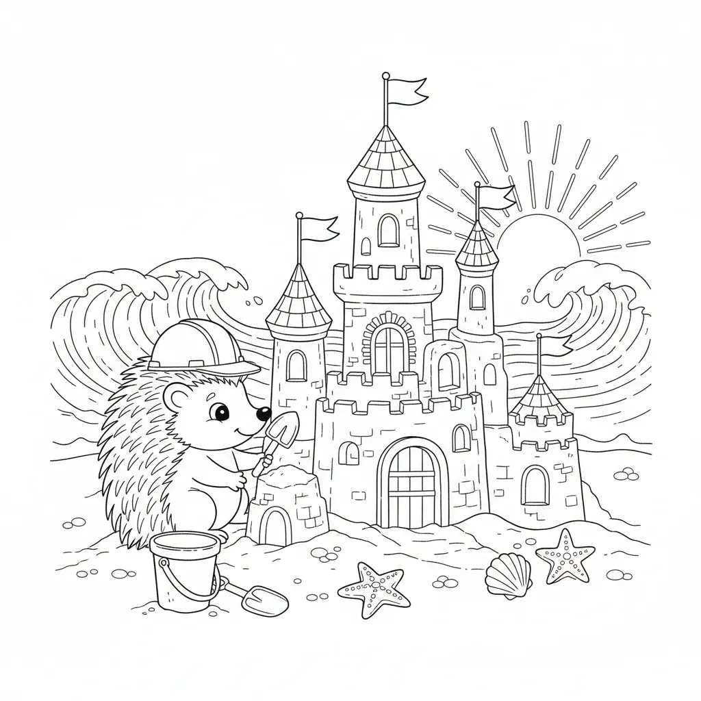 Erizos para colorear para niños