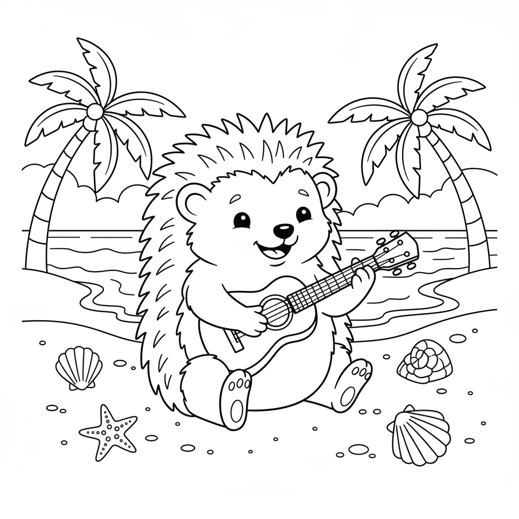 Erizos de niño para colorear para imprimir