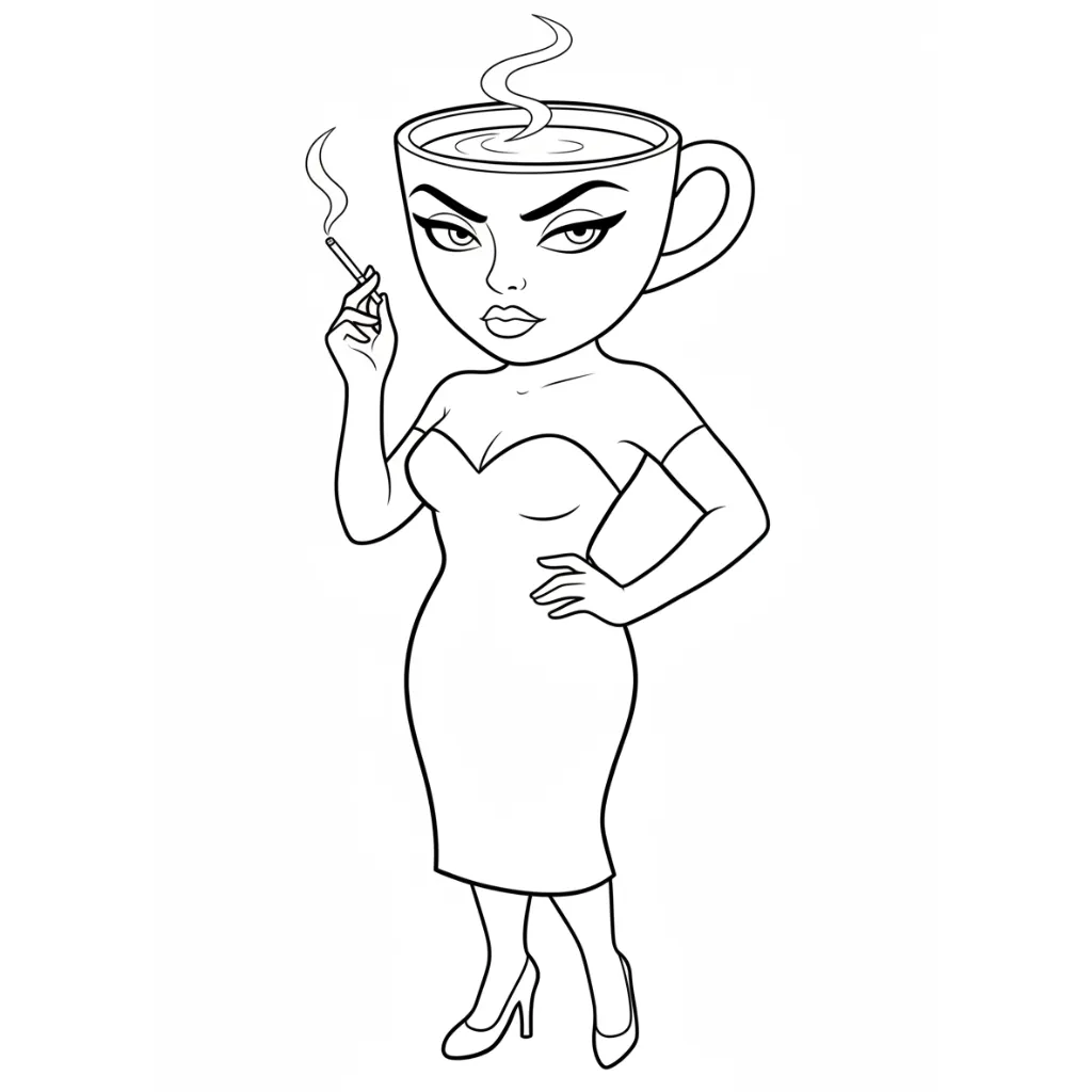 Espressona Signora 10 para colorear para niño de 5 años