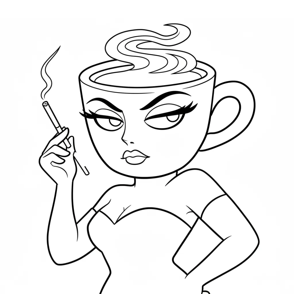 Espressona Signora 12 para colorear para niños para imprimir