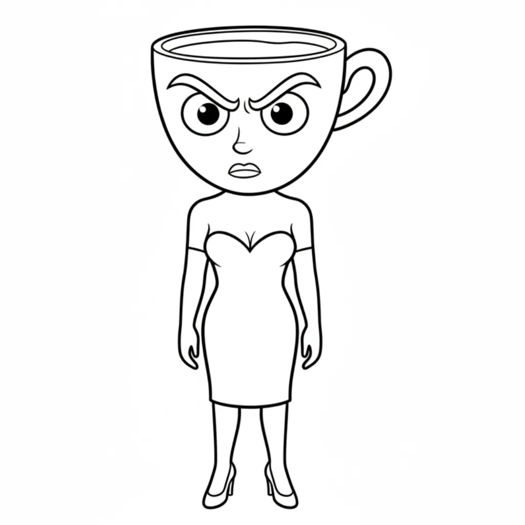 Espressona Signora 4 para colorear para niños para imprimir