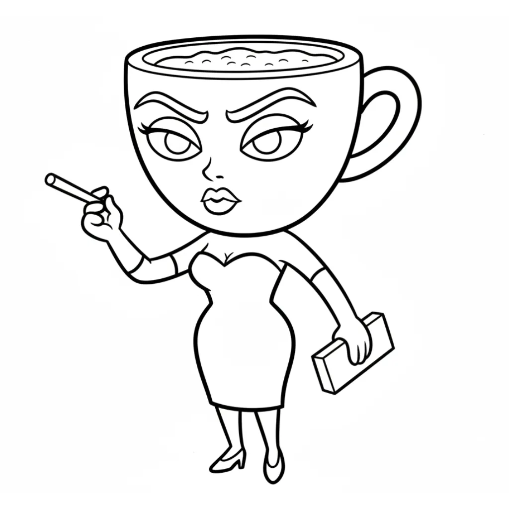 Espressona Signora 5 para colorear para imprimir para niño de 10 años