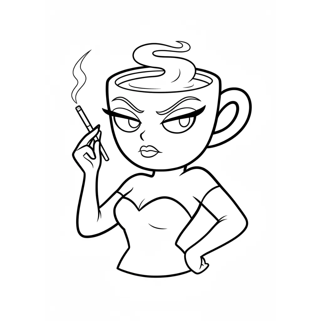 Espressona Signora 8 para colorear para primaria