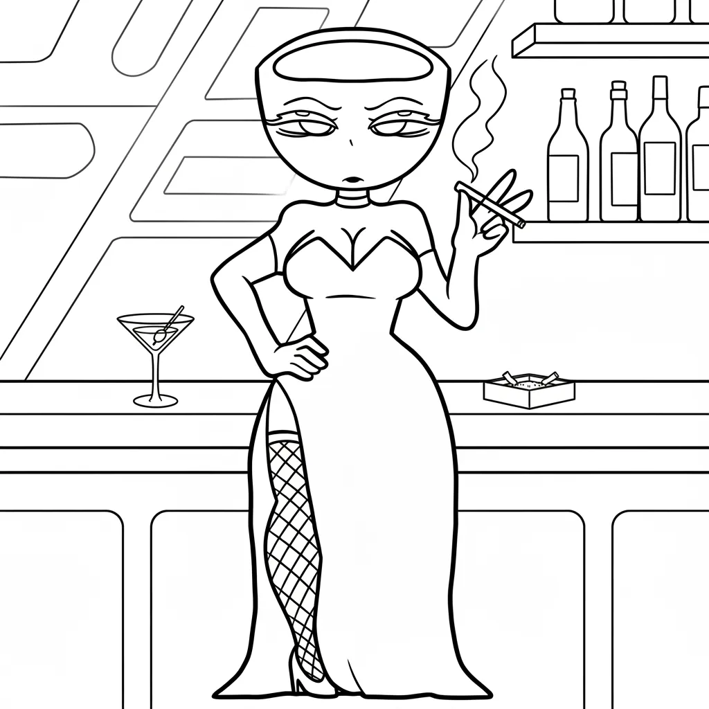 Espressora Signora para colorear para niño de 5 años 1