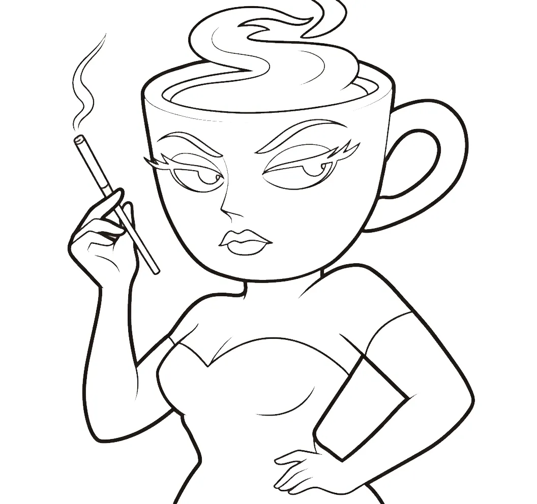 Espressora Signora para colorear para bebé para imprimir