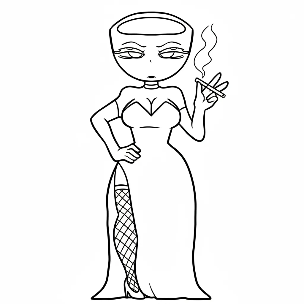 Espressora Signora para colorear para niños para imprimir 1