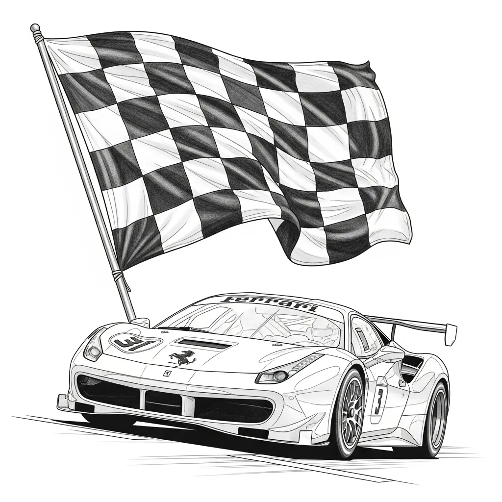 Ferrari para colorear y recortar para imprimir gratis