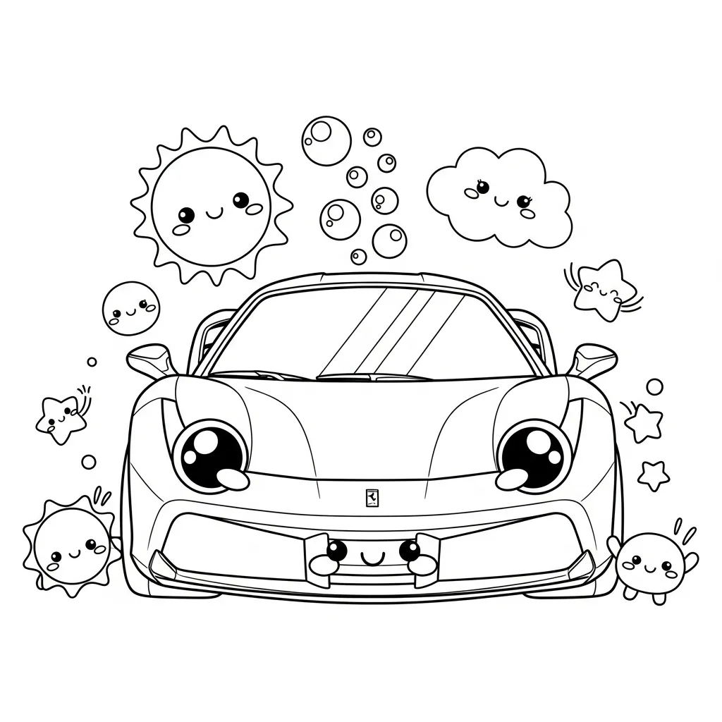 Ferrari para colorear y aprendizaje