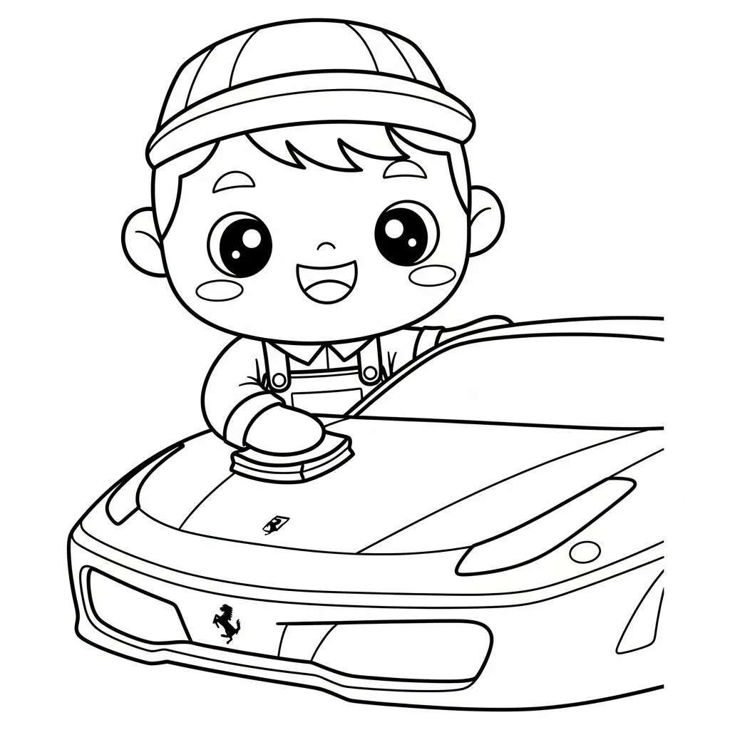 Ferrari para colorear para niño de 6 años