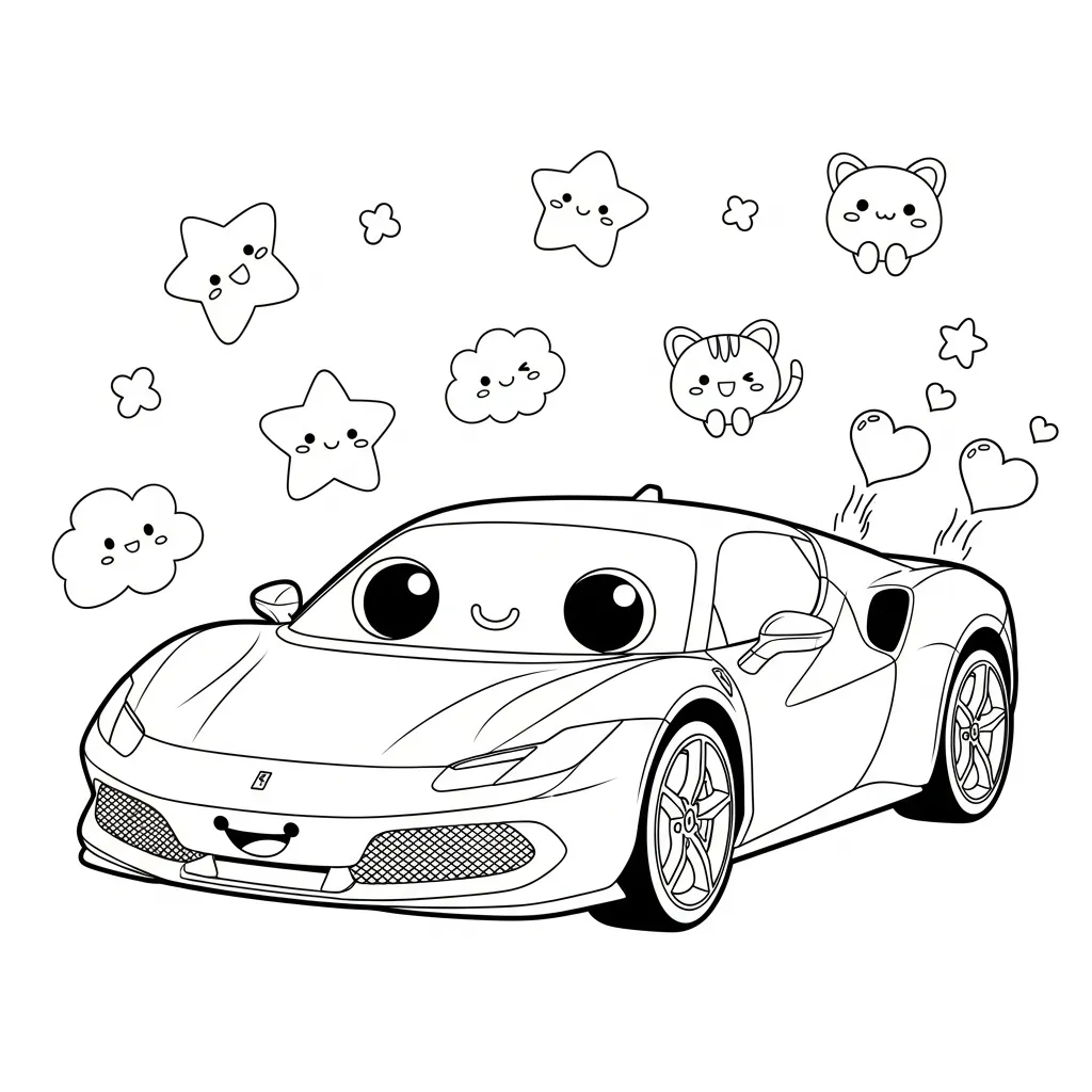 Ferrari para colorear para imprimir 1