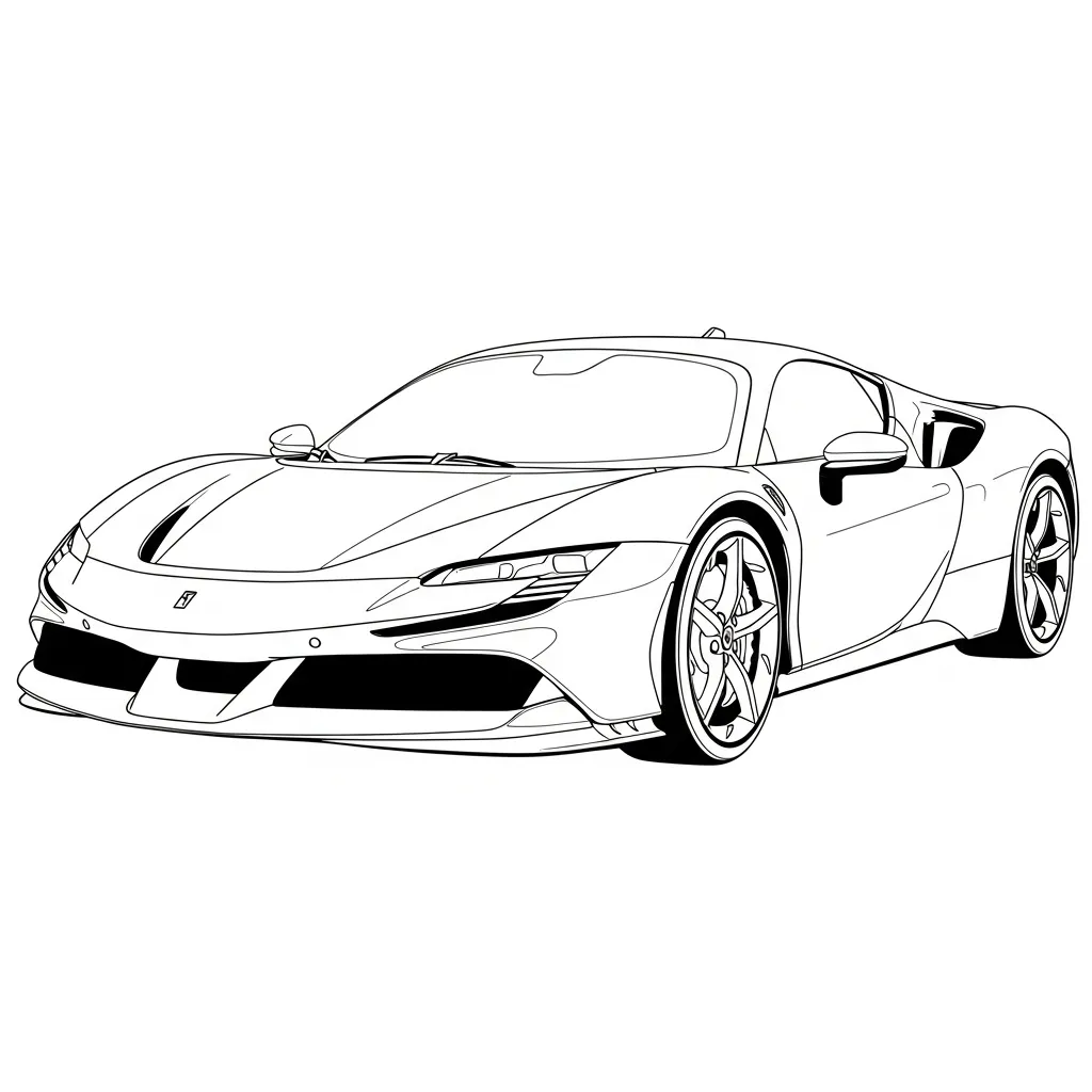 Ferrari para colorear para niño de 3 años