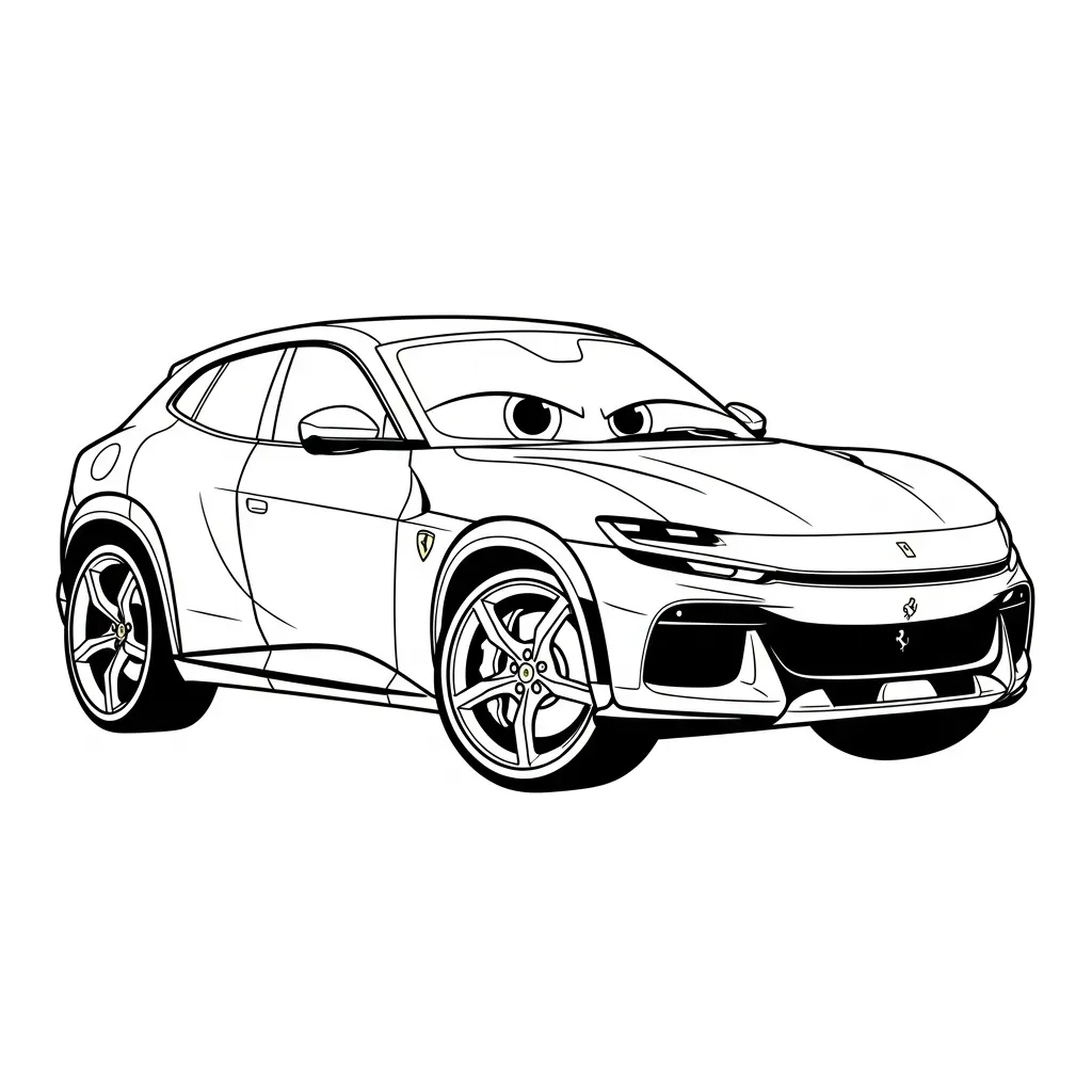 Ferrari para colorear y dibujo para imprimir