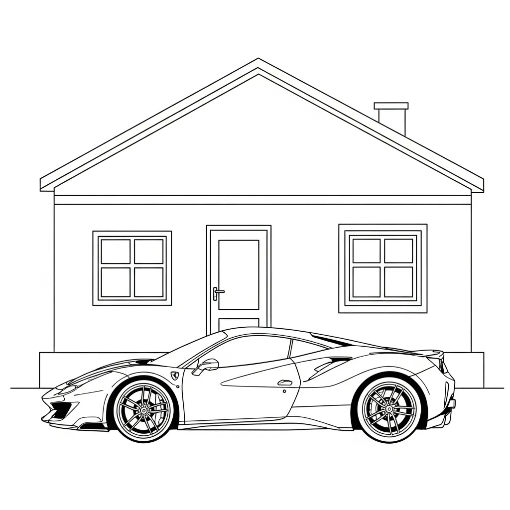 Ferrari para colorear para niño de para imprimir