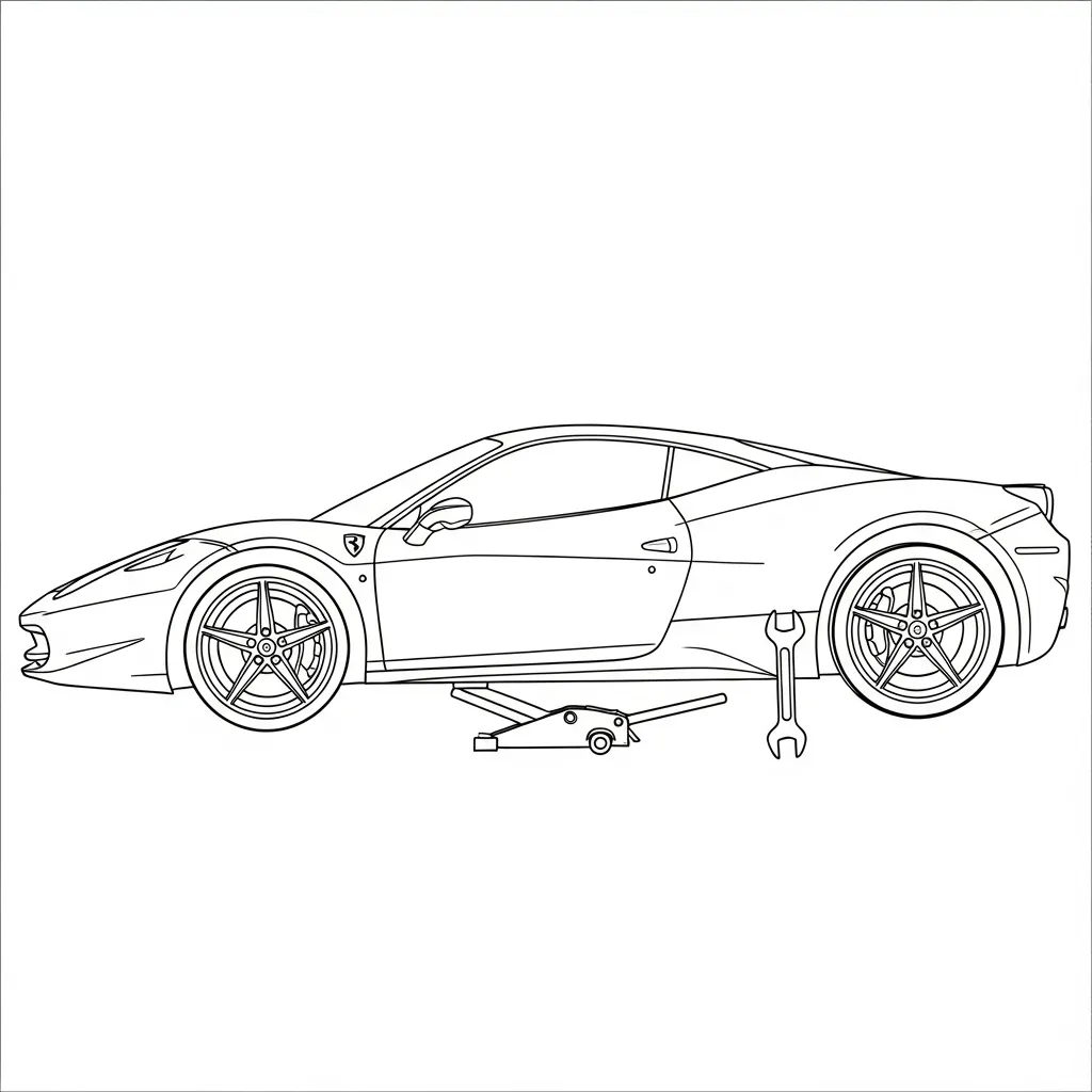 Ferrari para colorear para imprimir para niño de 9 años 1