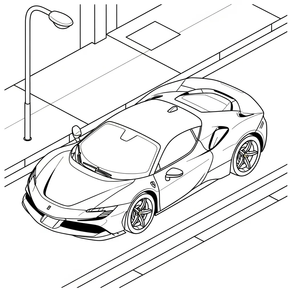 Ferrari para colorear para imprimir gratis 1