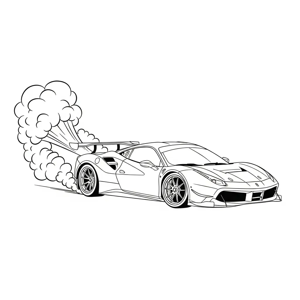 Ferrari para colorear para niños para imprimir