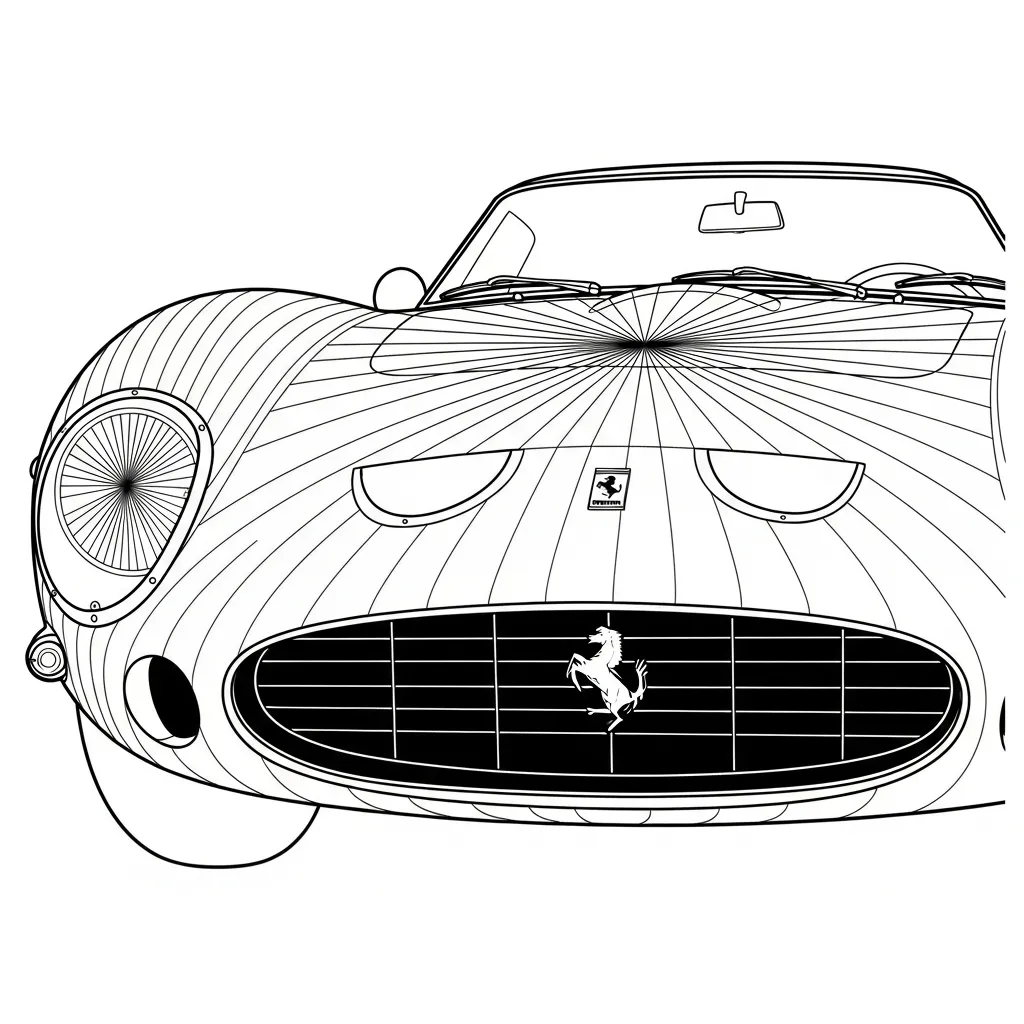 Ferrari para colorear y aprendizaje 1