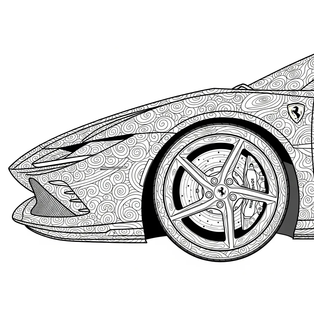 Ferrari para colorear y recortar para imprimir gratis 1