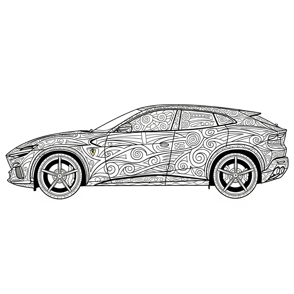 Ferrari para dibujar e imprimir 1