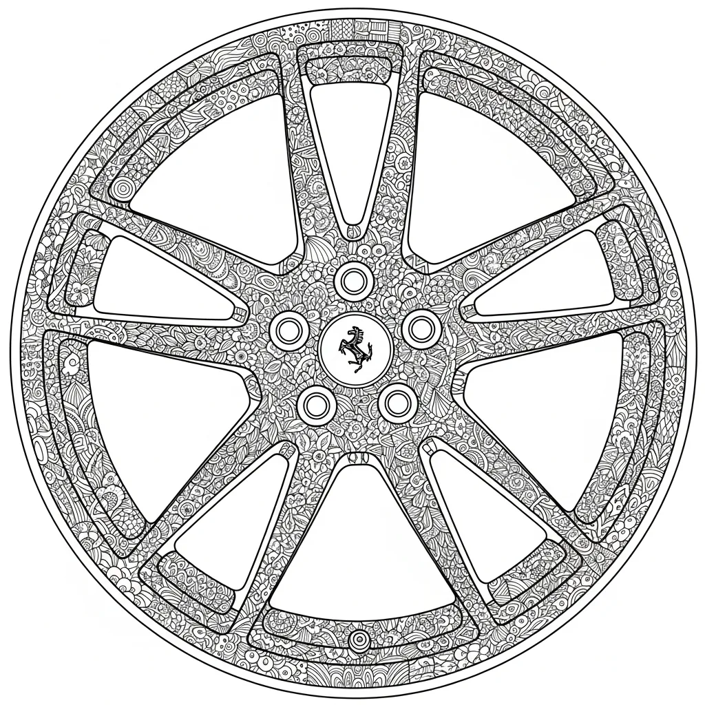 Ferrari para colorear y dibujo para imprimir 1