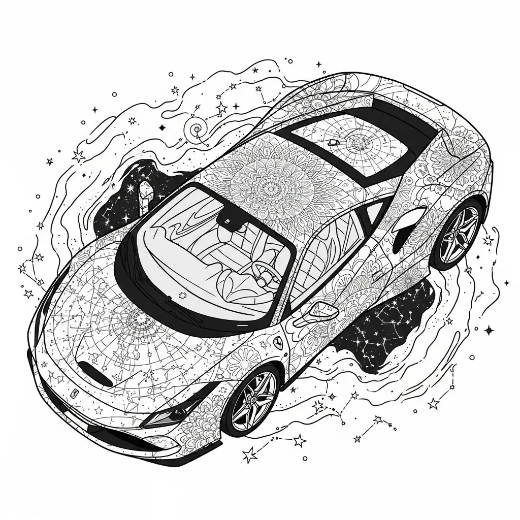 Ferrari para colorear para niños para imprimir gratis